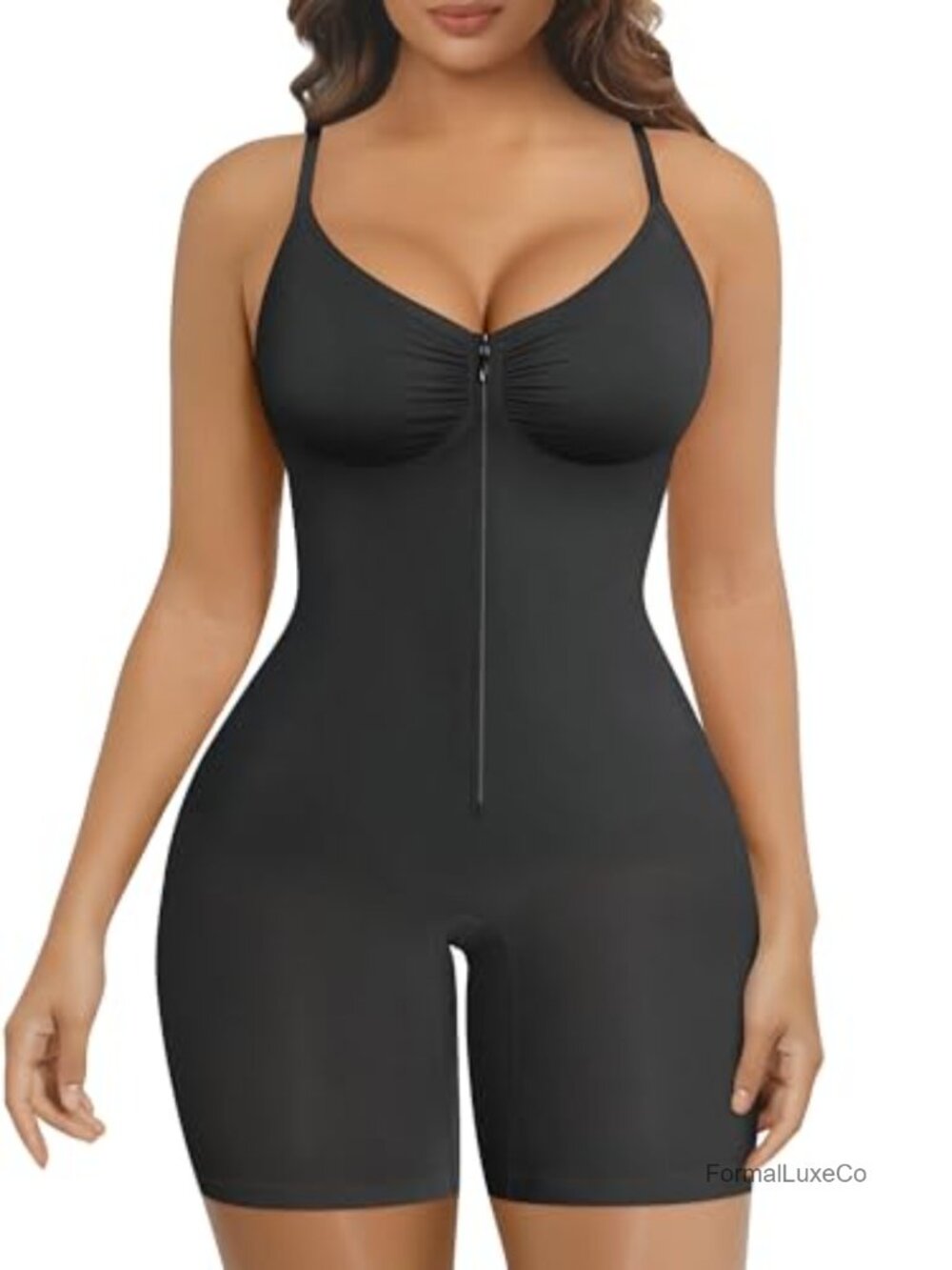 Seamless Zip-Up Shapewear Bodysuit Tummy Control Body Shaper